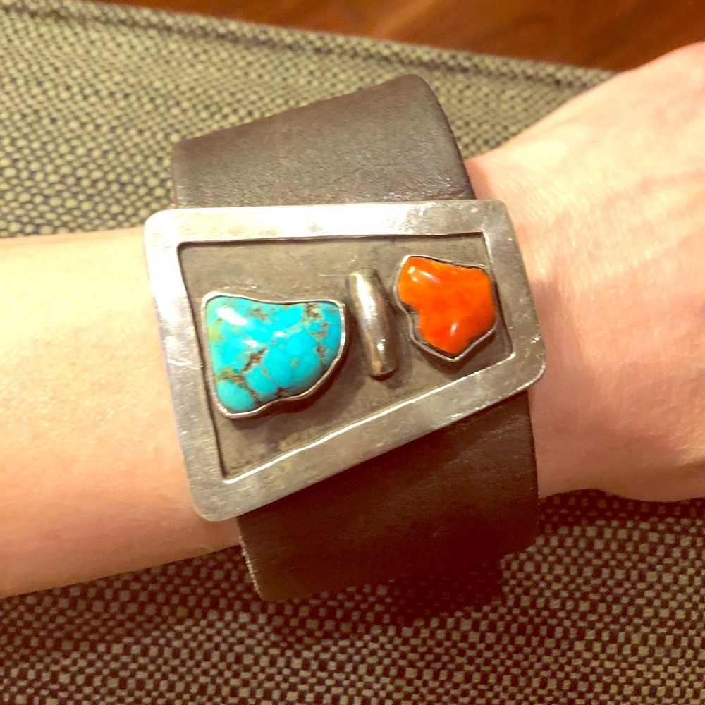 CUSTOM Wrist Cuff with genuine silver & turquoise